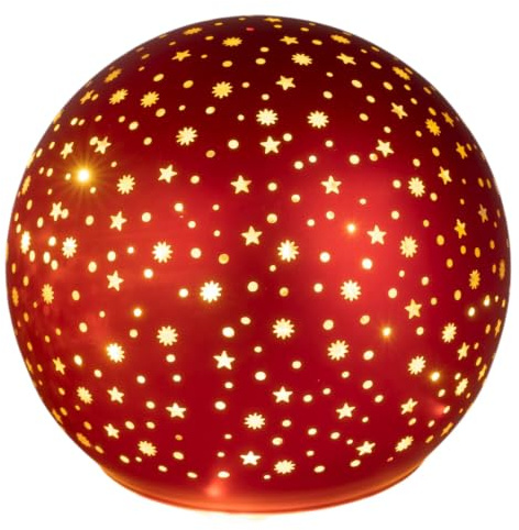 formano LED Dekoobjekt Red Stars, Rot D:12cm Glas, LED fest integriert, Warmweiß, Batterie betrieben
