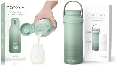 Momcozy Tragbarer Flaschenwärmer Baby für unterwegs(500ml) & Tragbarer Muttermilchkühler für draußen (628 ml)