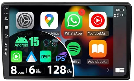 BXLIYER - [Octa-Core, 6G+128G] - Android 15 Autoradio pour Hyundai I40 (2012-2016) - sans Fil Carplay + Android Auto - LED Caméra + MIC - 2 Din IPS 9 Pouce - DSP Dab Volant Dual Band WLAN Bluetooth