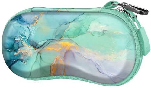FINTIE Custodia Occhiali da Sole, Porta Rigida Occhiali da Sole in EVA con Moschettone, Portaocchiali Astuccio per Uomo Donna Ciclismo Sportivi | Custodia per occhiali da sole antigraffio in EVA, con moschettone e cerniera, per occhiali sportivi e da ciclismo