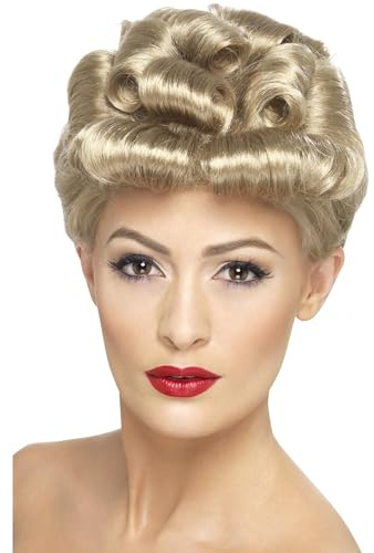 Smiffys 40er Vintage Perücke, Blond, mit Locken Halloween