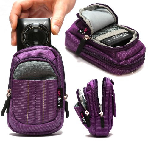 Navitech Purple Digital Camera Case Bag Compatible with The Samsung Smart Camera WB250F / WB800F / WB30F / ST150F / DV150F / WB150F / ST200F / WB850F / DV151F