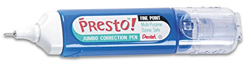 Pentel Presto Jumbo Correction Pen, Fine Point, 12 ml, Sold as a pack of 2