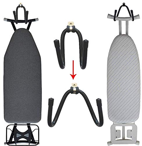 Pmsanzay Support de planche à repasser en métal - Support mural pour planche à repasser - Rangement - Support réglable - Convient pour toutes les planches à repasser, buanderie, buanderie