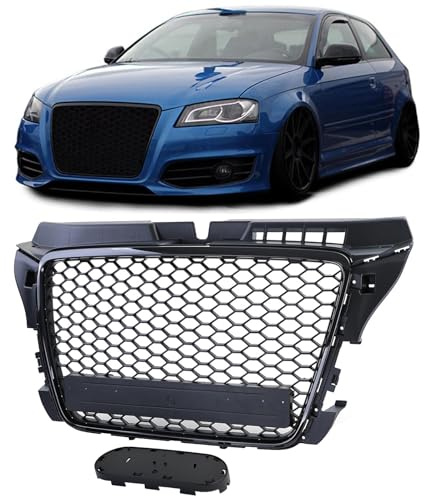Waben Grill Kühlergrill Sport Optik Schwarz glanz matt für Audi A3 8P 08-12