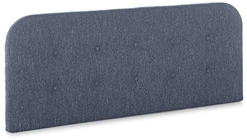 Marckonfort Saona Kopfteil in blau gepolstert 140x60 cm, mit Schaumstoff gepolstert, geknöpfte Knöpfe, 8 cm dick, inklusive Hardware zum Aufhängen