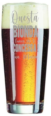 Bicchiere da birra con incisione personalizzabile Questa bionda è l'unica che ti è concessa! - personalizza con il nome della tua lei - bicchiere in vetro 40 cl