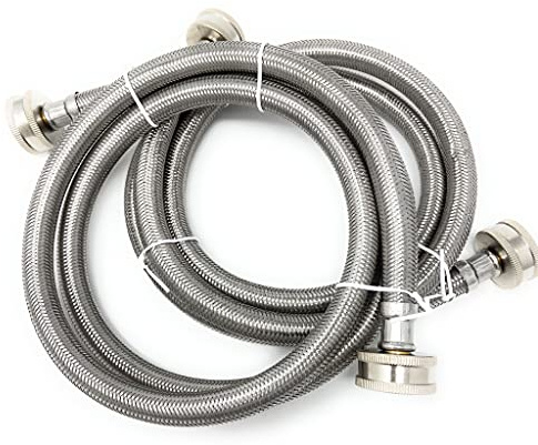 Appliance Pros Premium Stainless Steel 6ft Washing Machine Hoses Burst Proof and Leak Proof 2 Pack - Hot and Cold Water Supply Inlet Hoses for Washing Machine