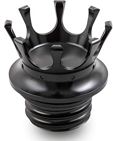 APEBAZY CNC Crown Motorrad Kraftstofftankdeckel Ölkappen für Sportster XL1200 883 48 Softail Dyna FXD FLST Road King 1996-2021 Schwarz