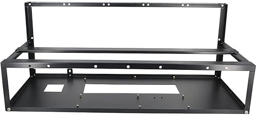 Mining Rig Rahmen – 6/8 GPU Stahl-Minimator mit offenem Himmel, für Crypto Coin Currency Bit Coin ETH ETC ZEC Mining Zubehör – nur Rahmen
