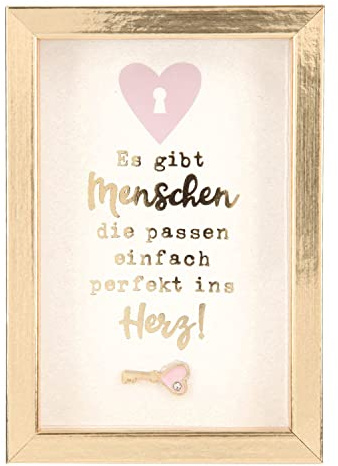 Depesche 11625-017 - Bilderrahmen mit Kompliment, kleiner Deko-Rahmen mit hübschem Spruch, ca. 8,4 x 5,8 x 1,9 cm, ideal als Geschenk oder kleine Aufmerksamkeit, Gold