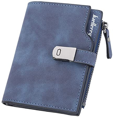 ANYWN Geldbeutel klein Damen, kleines Damen Portemonnaie aus glattem und weichem Kunstleder Geldtasche Damen klein Magnetschnalle Mini Geldbörse Damen mit Reißverschluss und Kartenfächer