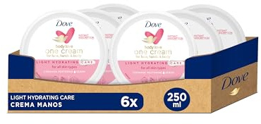 Dove One leichte Feuchtigkeitscreme für Körper, Hände und Gesicht, 250 ml, Rosa, 6 Stück