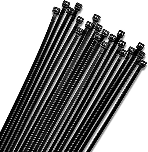 Bolt Dropper Kabelbinder mit Reißverschluss, 20,3 cm, Schwarz, 1000 Stück, 18 kg Zugfestigkeit, robuste, selbstsichernde Premium-Nylon-Kabelbinder für den Innen- und Außenbereich (schwarz)