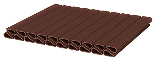 WDB - Befestigungsclips Klemmschienen für Sichtschutzstreifen - Sichtschutz/Windschutz für Garten und Zaun – Doppelstabmattenzaun - für Basic Line - 40 Stück - Braun - RAL 8011