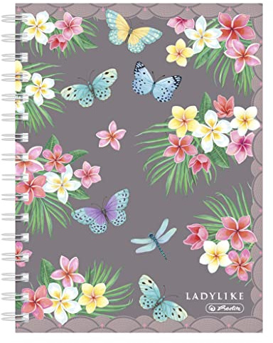 Herlitz Spiralboutiquebuch A5, 100 ark, rutig, Ladylike Butterflies