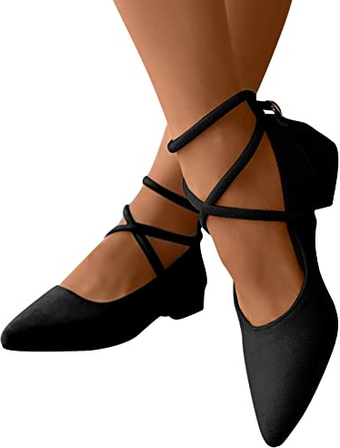 Sandalen Damen mit Absatz,Damen Ballerinas Elegant Absatz Flache Schuhe Hochzeit Damen Geschlossene Hausschuhe Leder Frauen Loafer Slipper Damenschuhe Slip-On Orthopädische Wanderschuhe