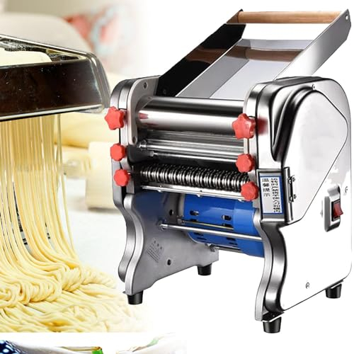 GBHJJ ÉLectrique Machine à PâTes FraîChe Machine Nouilles, Nouilles Commerciales, Machine Presser PâTe 550 W, Coupe-Fettuccine, Largeur Nouilles 16/18/20 Cm, Lame à Double Usage 3 Mm/9 Mm,FKM200