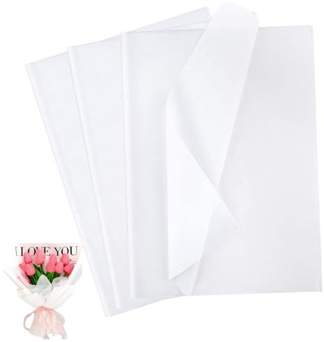 72 Blatt Seidenpapier Weiß 50x70cm, Seidenpapier Verpackungsmaterial für Blumensträuße, DIY-Geschenkdekoration, Füllmaterial Geschenk, Kunsthandwerk, Geburtstage