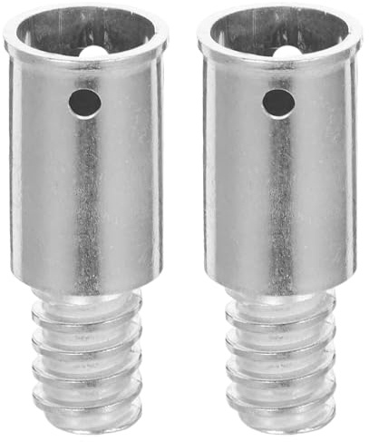 HOLIDYOYO 2pcs Metal Threaded Handle Tips Broom Repairing Tip Practical Easy to Replace Silver Threaded End for Household Cleaning