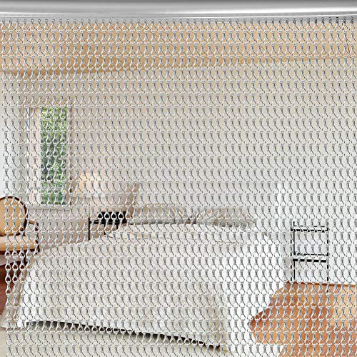 Aluminum Metal Chain Tie Curtain Fly Decoration Door Screen for Shops and Outdoors
