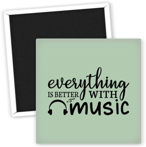 Musik alles besser mit Musik - Kühlschrankmagnet - kreative Kühlschrank Deko - Geschenkidee für Musikliebhaber - bunte Musikmagnete - originelle Magnet Geschenke - Kühlschrankkunst