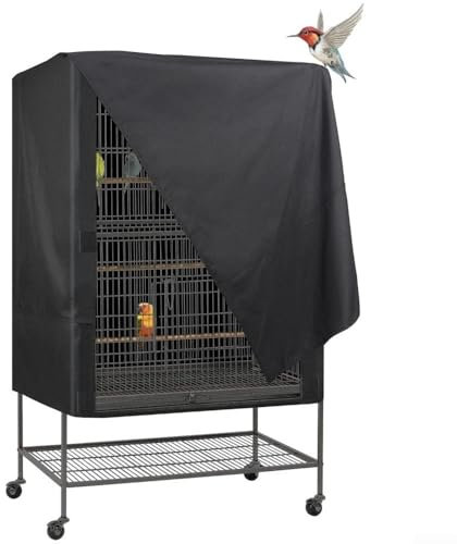 Zilimontt Abdeckung für Vogelkäfig, 210D Oxford-Stoff, wasserdicht, staubdicht, lichtdicht, atmungsaktiv, mehrere Größen, Vogelkäfig-Abdeckung, Rockschutz (84 x 59 x 104 cm)