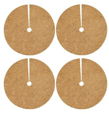 Shirene Mulch,4 PCS Garden Mulch Coconut Mulch Mats Coconut Fiber Mulching Discs Winter Protection for Plants Coconut disc for Potted Plants,20cm