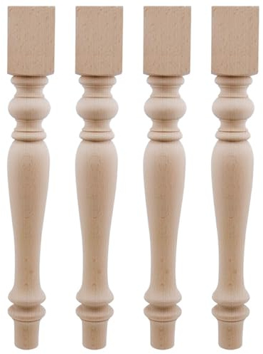 T Tulead Esstischbeine aus Holz, 41 cm Höhe, 4 Stück | Schrankbeine aus Holz, Bauernhaus-Möbel, Stuhlfüße, unlackiertes Holz, Couchtischbeine