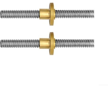 Juego de husillos roscados de acero inoxidable de 300 mm con tuercas de latón para integración T8
