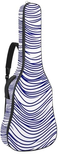 Westernafrika Gitarrentasche mit geometrischem Muster, gepolsterte Tasche für Akustikgitarre, Rucksack mit verstellbaren Schultergurttaschen, Mehrfarbig 04, 42.9x16.9x4.7 in, Lässiger Tagesrucksack