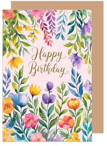Edition Seidel Premium Geburtstagskarte mit Umschlag. Glückwunschkarte Grußkarte Karte Geburtstag Happy Birthday Mann Frau Blumen Blumenwiese (G3749 SW025)
