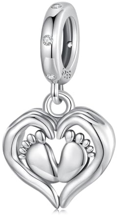 Kerraom 925 Sterling Silber Anhänger Charm Krabbe/Spinnen/Babyfuß/Familie/Flamingo – Dangle Pendant für Damen Charme fit Europäische Armband