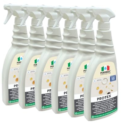 MARBEC PROTEX 750MLx6PZ Protettivo impermeabilizzante antisporco per tessuti naturali e sintetici collocati in interno ed esterno come tende, verande, ombrelloni, tappezzerie