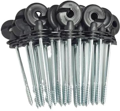 JCXIOC Electric Fence Gate Handle Anchor 10PCS Electric Fence Ring Insulators For Horse Screws, Plastic Ring Insulators, Long Distance Screws
