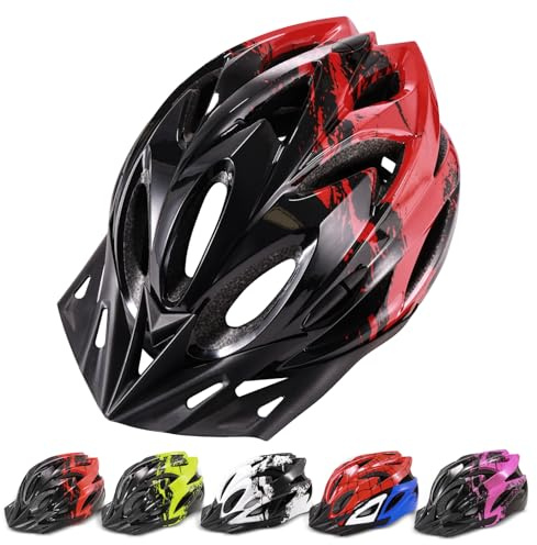 Kids Bike Helmet for Boys & Girls 8-15 Years, Adjustable Lightweight Helmet with 18 Vents, Toddler Child Multi-Sport Safety Certified Helmet for Bicycle, Scooter, Skateboarding 54-58CM M Red