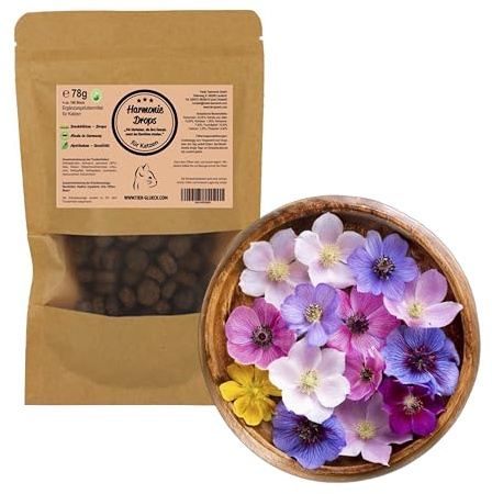 Harmonie Katzendrops – Natürliche & zuckerfreie Katzenleckerlis mit Bachblüten – Gesunde Katzensnacks – Ergänzungsfuttermittel für Katzen – Premium Katzensnack Made in Germany – 180 Stück 78 g