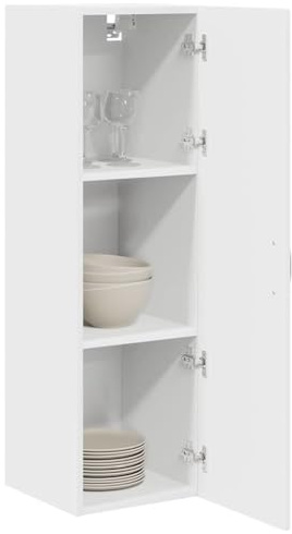 vidaXL Armadietto a Muro Porto Bianco 30 x 31 x 100 cm, Armadio Cucina Moderno, in Legno Resistente, Montato a Parete, Design Compatto, organizzazione Funzionale