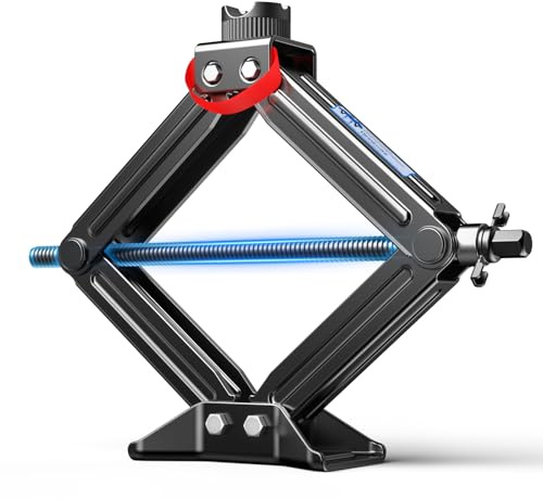 Universelle Schwerlast Wagenheber 3T, 3000KG Tragfähigkeit, 63CM Hubhöhe, Tragbarer Scherenwagenheber mit Tragegriff, 3/4-Zoll(19 mm)-Sechskantantrieb, Jack für SUV, UTV, Offroad-Fahrzeuge.