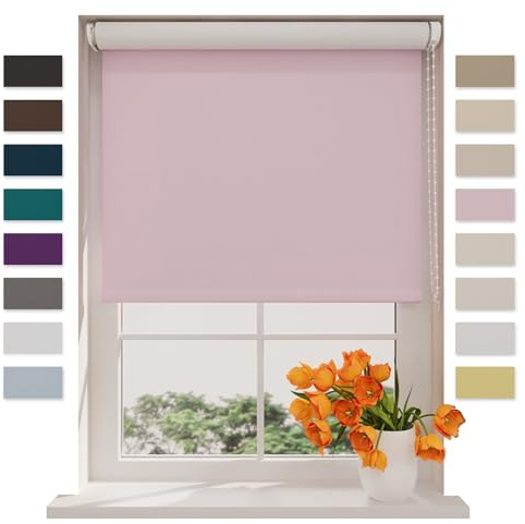 DTCH® Verdunkelungsrollo, rosa, 220 x 190 cm | Für Fenster, 100% verdunkelnd, Wand- oder Deckenmontage, Klemmfix separat erhältlich, Breiten bis 240 cm, kindersicher