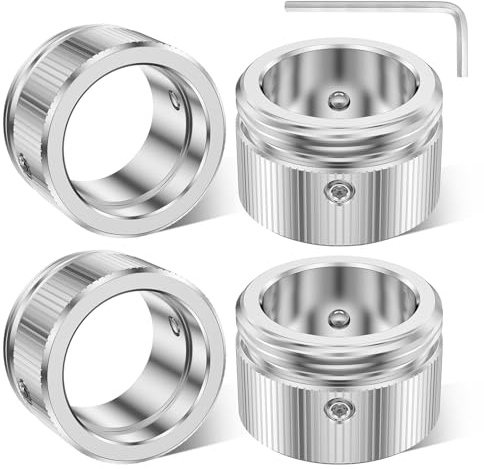 4 Pcs Heating Valve Adapter Set 304 Stainless Steel Thermostat Head for RA/Rav/Ravl M30 x 1.5 Radiator Accessories with Hex Key