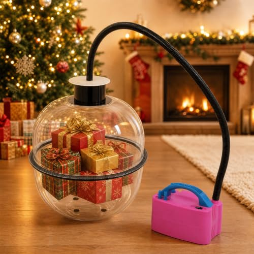 GIDRLL Elektrische Ballonfüllmaschine 600W, tragbare Ballonpumpe mit Zubehör, für Hochzeiten, Geburtstage und Feiertage, inkl. 2* Acryl-Halbkugeln, Aufblasschlauch und Expansionszange