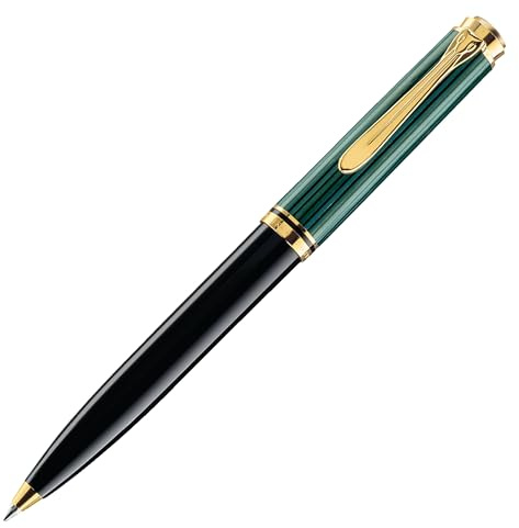 Pelikan Kugelschreiber Souverän 600, Schwarz-Grün, hochwertiger Drehkugelschreiber im Geschenk-Etui, 980086