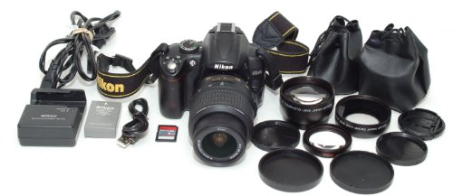 Nikon D5000 Appareil photo numérique Reflex 12.3 Kit + Objectif AF-S DX VR 18-55 mm + Objectif 55-200 mm Noir