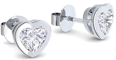Herz Ohrstecker Silber 925 Gratis Premium Etui mit Ich liebe Dich Gravur