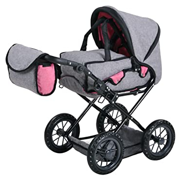 Knorrtoys 63122 63122-Puppenwagen Ruby-Jeans Grey Puppenwagen, 51 x 37 x 64 cm