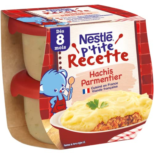 NESTLÉ BÉBÉ P'TITE RECETTE HACHIS PARMENTIER PLAT COMPLET DÈS 8 MOIS - 2 X 200G