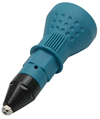 SUNWAN Remache pistola para taladro inalámbrico eléctrico - Herramienta de remache de tuerca eléctrica Adaptador de taladro de remachado inalámbrico (azul)