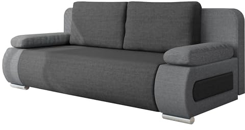 Mirjan24 Schlafsofa Emma, Sofa mit Bettkasten und Schlaffunktion, freistehendes Bettfofa, Couchgarnitur, Schlafcouch, Couch vom Hersteller (Lux 05 + Lux 06)