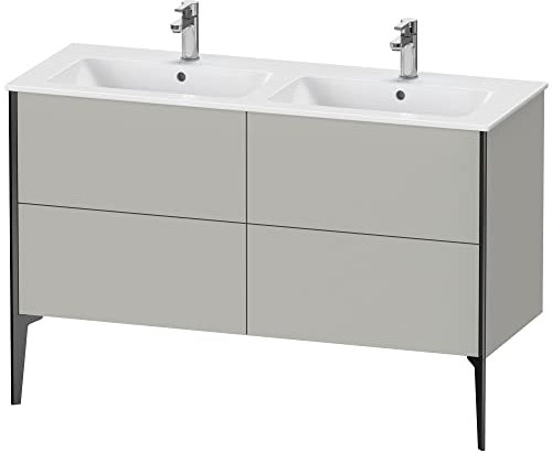 Duravit XViu 4485 Waschtischunterbau stehend, 4 Auszüge, für Doppelwaschtisch ME by Starck 233613, 1280x480 mm, Farbe (Front/Korpus): schwarz matt/betongrau matt - XV44850B207